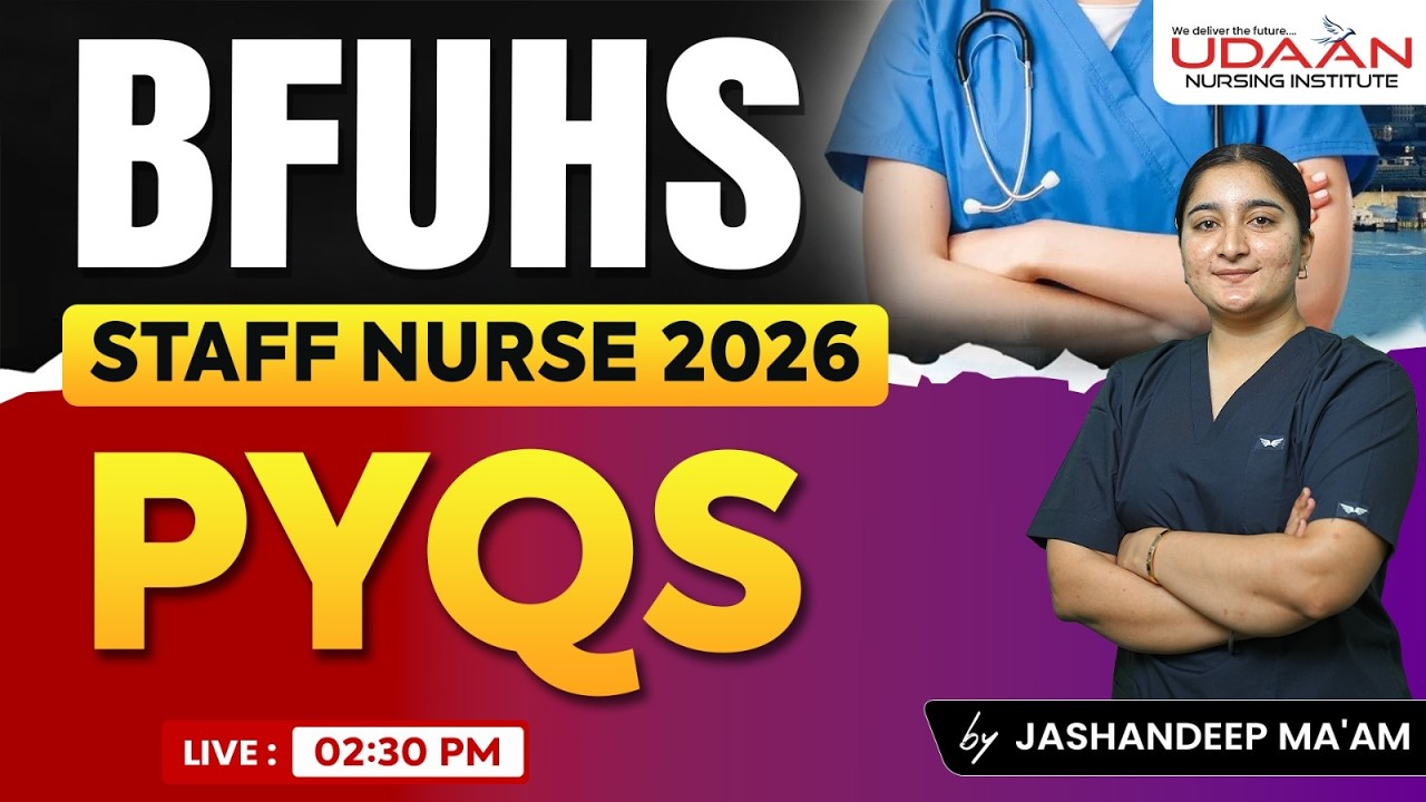 MCQ PRACTICE #4 || BFUHS STAFF NURSE || UDAAN NURSING INSTITUTE || BY JASHANDEEP MAAM