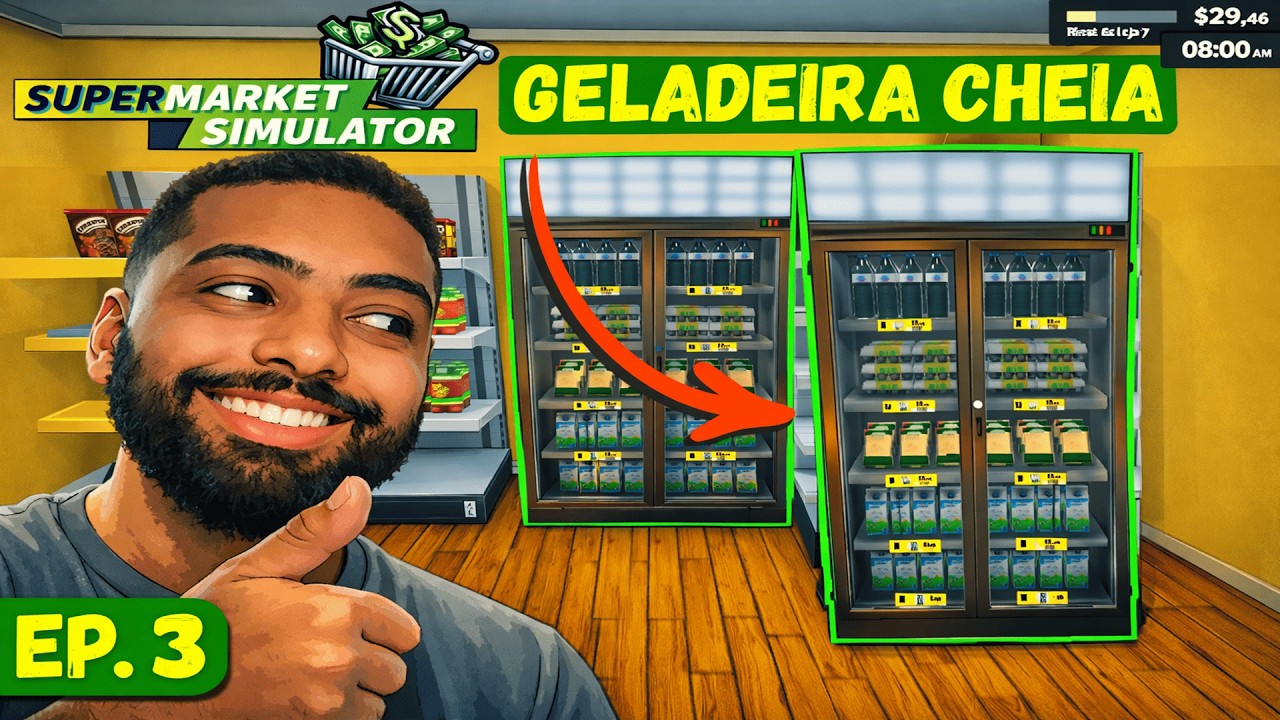 Comprei a geladeira e as vendas explodiram! - Supermarket Simulator Ep. 3