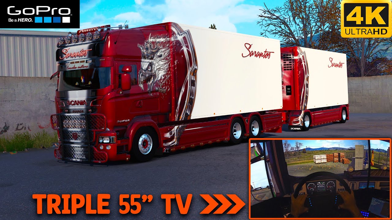 ETS2 4K POV | Moza TSW | Sarantos Scania R999 V8 in Greece