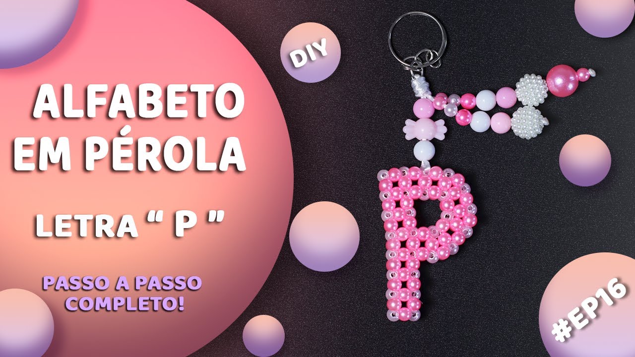CHAVEIRO ALFABETO EM PÉROLA | LETRA 