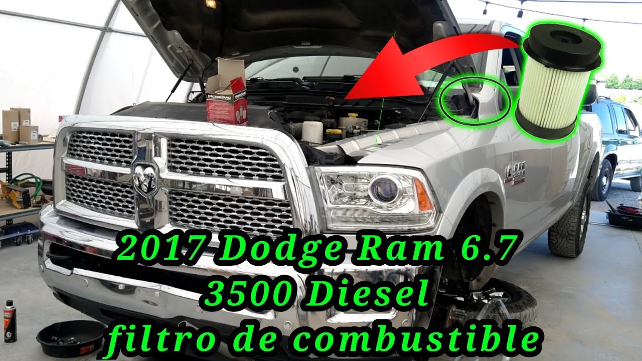 2017 Dodge Ram 3500 6.7 Diesel Cómo cambiar el filtro de combustible (How to change the fuel filter)