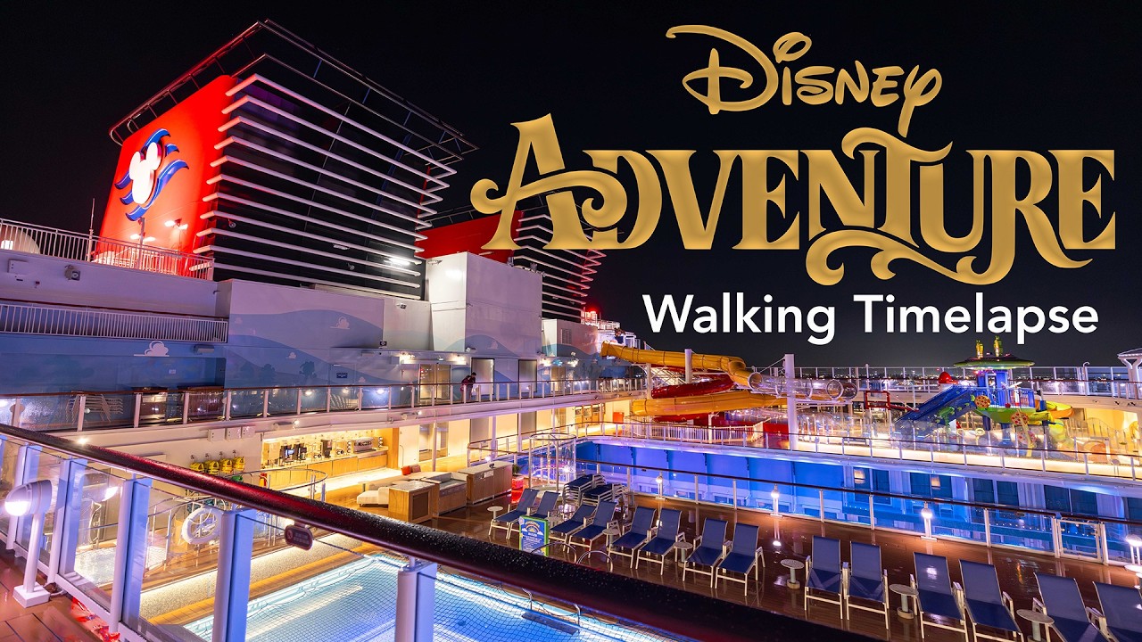 DISNEY ADVENTURE Full Walking Timelapse | Disney's NEWEST Ship & The BIGGEST Cruise Ship in ASIA