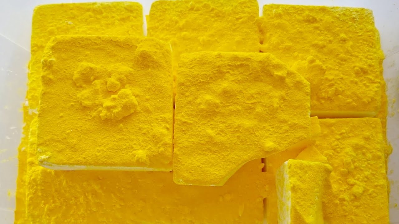 Fresh Fluffly Soft Crunchy Gym Chalk with Holi Powder Blocks 💛 Anxiety & Stress Relief ~ ASMR Relax