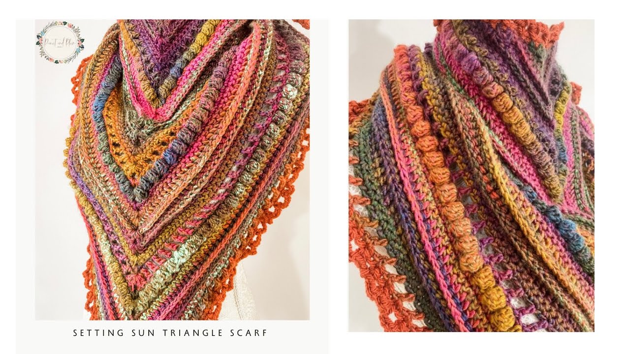 Setting Sun Crochet Scarf Pattern - UK and US terms @peanutandplumcrochetpatterns