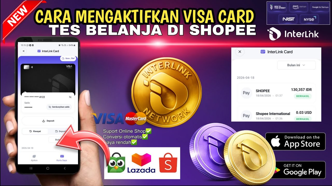 INTERLINK VISA CARD - CARA MENGAKTIFKAN INTERLINK VISA CARD & TES BELANJA DI SHOPEE - INTERLINK LABS