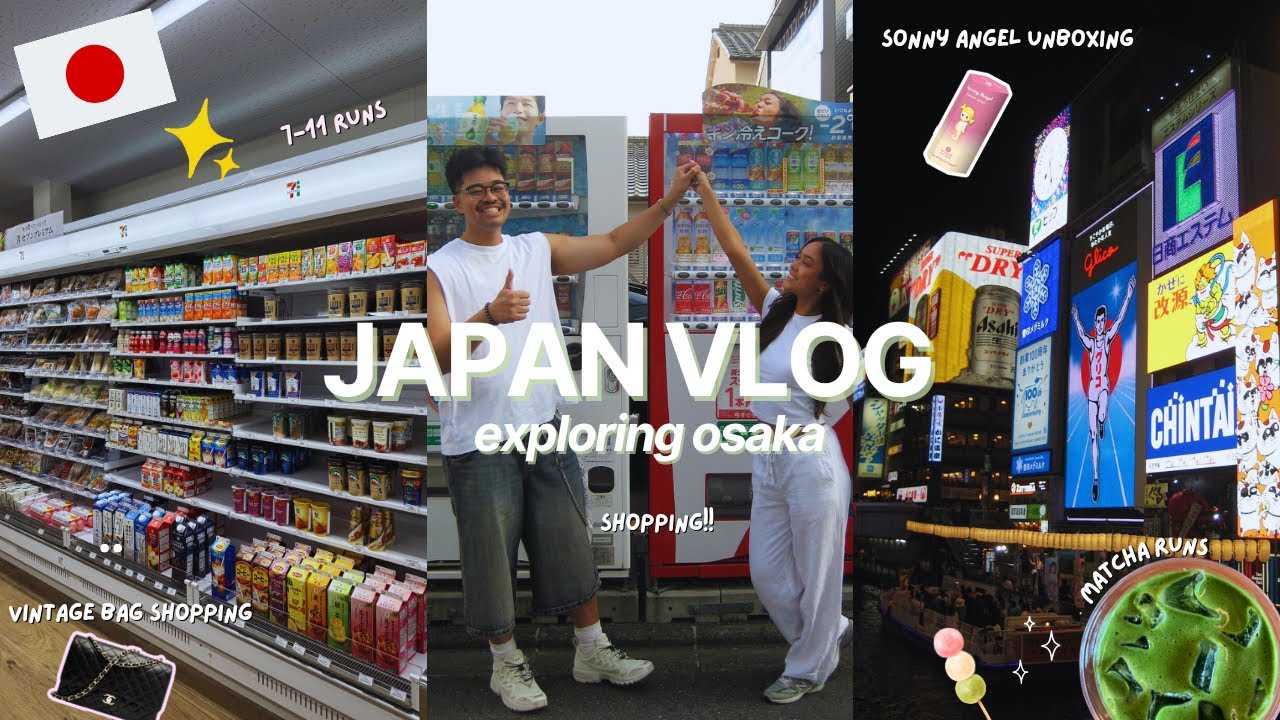 JAPAN VLOG 🇯🇵🍡✨ | exploring OSAKA, vintage bag shopping, blind boxes & MATCHA 🍵