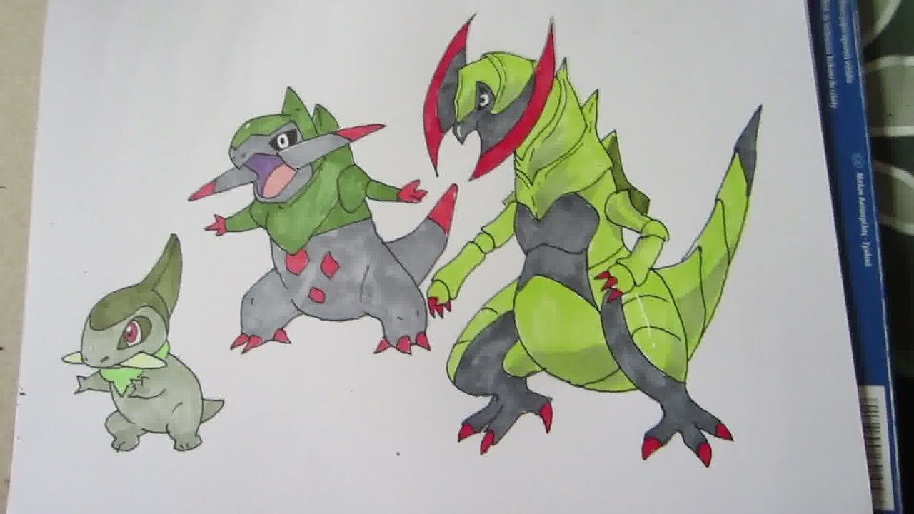 How to draw Pokemon: No.610 Axew, No.611 Fraxure, No.612 Haxorus
