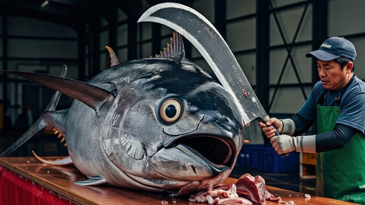 990 Pound Bluefin Tuna to PERFECT Sushi - Complete Breakdown Process | How It's Made ASMR