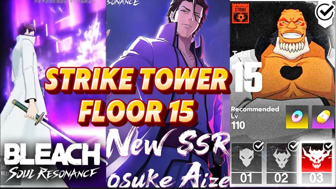 Strike Trial Tower Floor 15 - 6/6 Aizen Solo -Bleach Soul Resonance - No Strike characters ! 