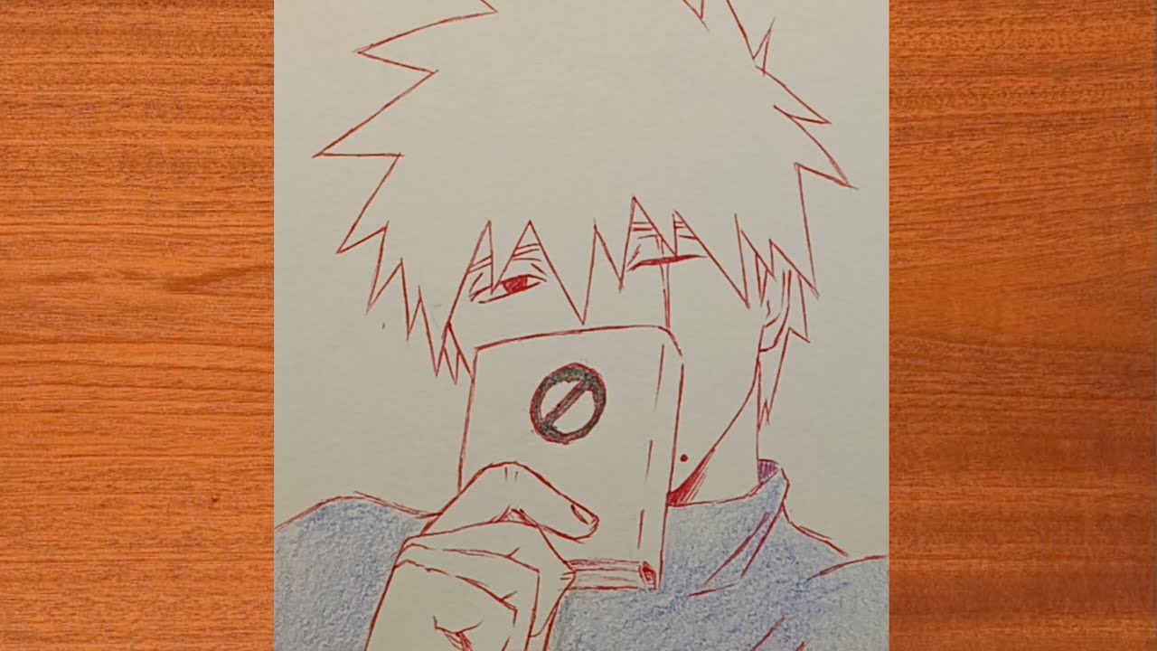 Cara menggambar Kakashi tanpa masker