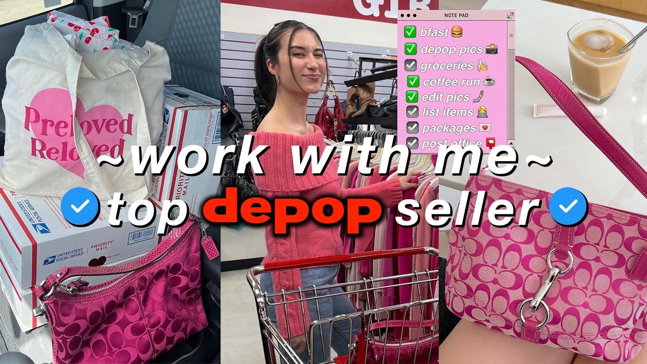 WORK WITH ME | FULL TIME TOP DEPOP SELLER 🍒💌👩‍💻 | depop pics, packaging orders, & what sold