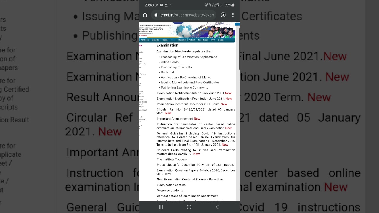CMA EXAMS POSTPONED
