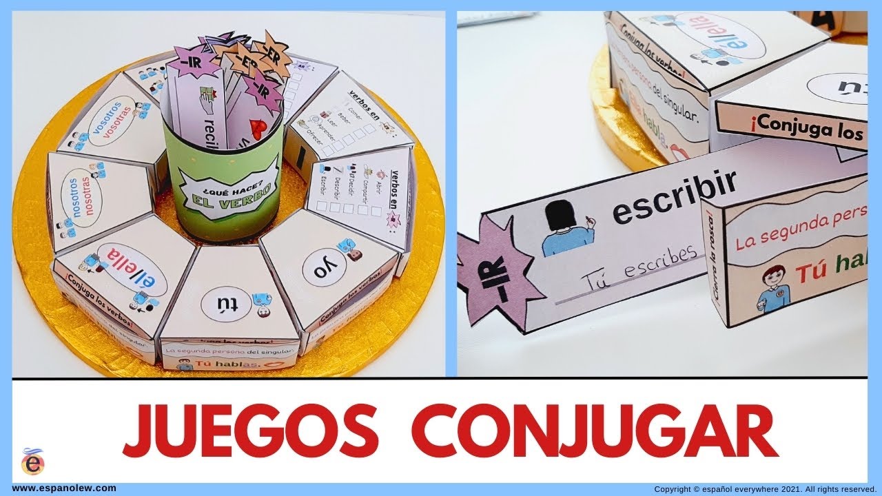 💡Juegos CONJUGAR. Manualidades para practicar la conjugación de manera divertida. ESPAÑOL CON NIÑOS.