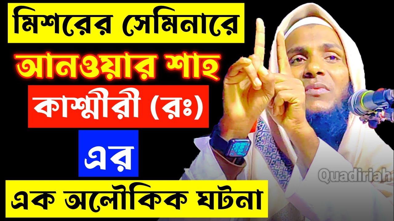মিশরের সেমিনারে আনওয়ার শাহ কাশ্মীরী (রঃ) এর এক অলৌকিক ঘ ট না ! | Bangla Waz Mufti Anwar Hussain
