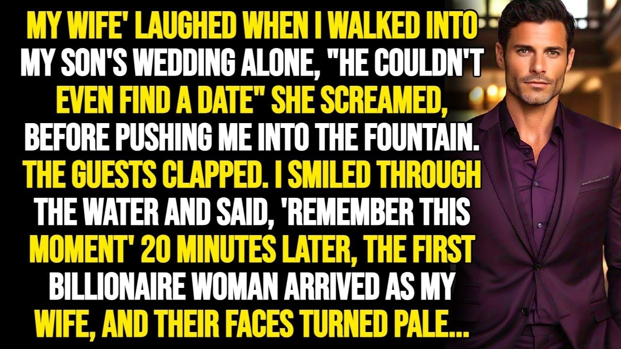 Everyone laughed when I walked into the wedding alone… then my billionaire wife arrived...