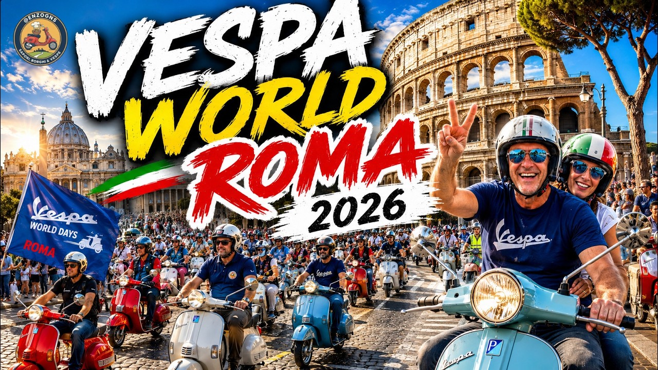 Vespa World Days Roma 2026 - il pi&ugrave; grande raduno Vespa del mondo 🛵🇮🇹