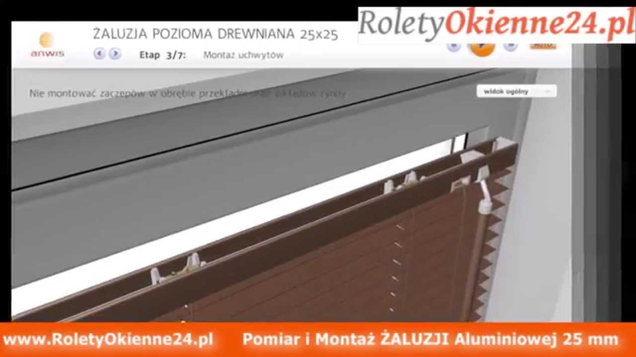 Żaluzja Aluminiowa 25 mm Pomiar i Montaż na Ramie Okna RoletyOkienne24 pl