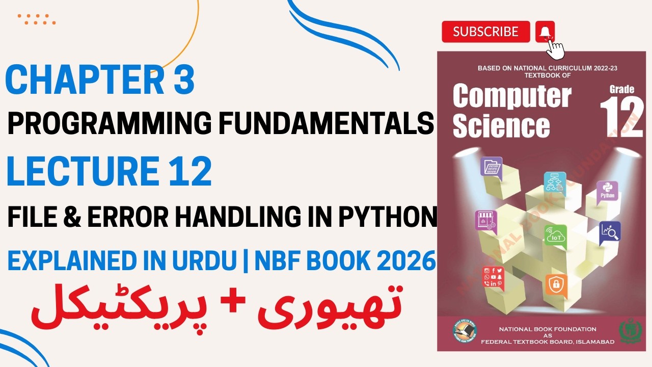Class 12 Computer | Unit 3 Programming |Lecture 12 | File & Error Handling Python |VS Code Practical