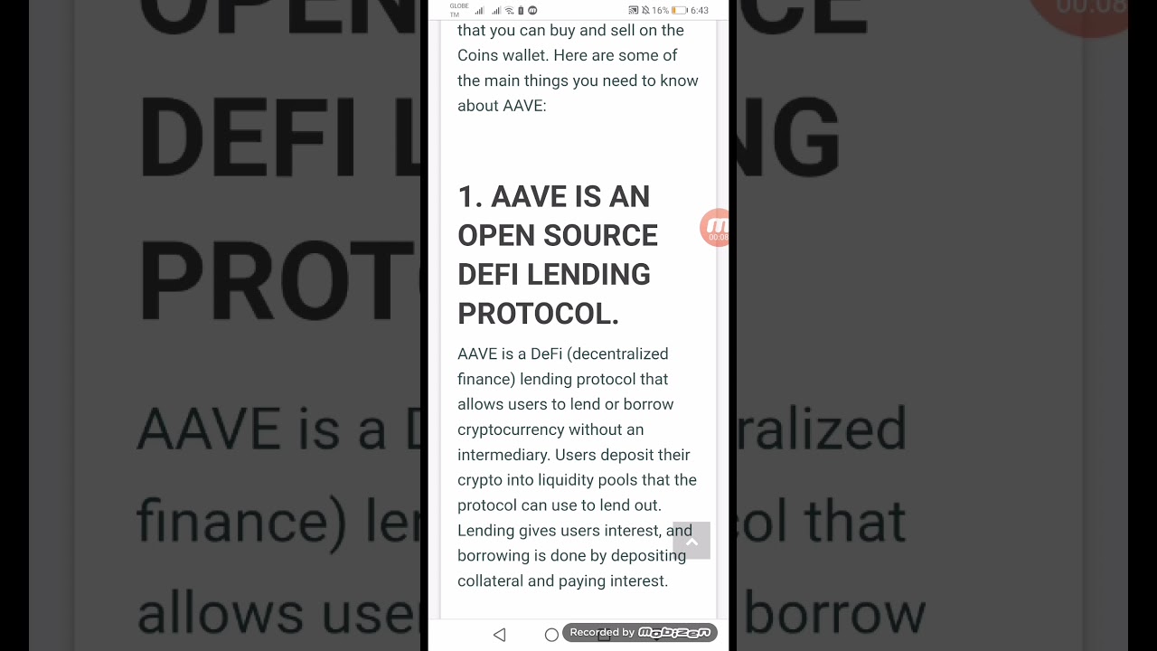 AAVE is An open Source DEFI Lending Protocol