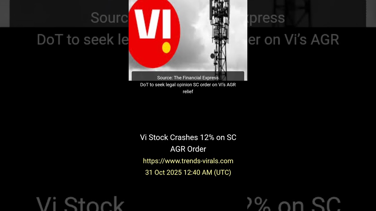 Vi Stock Crashes 12% on SC AGR Order | IN | #aitrendsvirals #trendingnews #worldnews