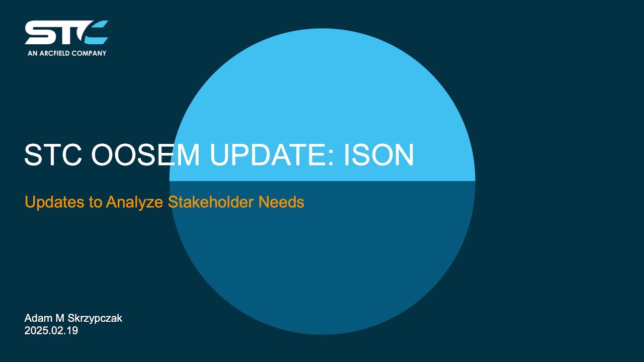 STC OOSEM Update Adding the Integrated Set of Needs (ISON)