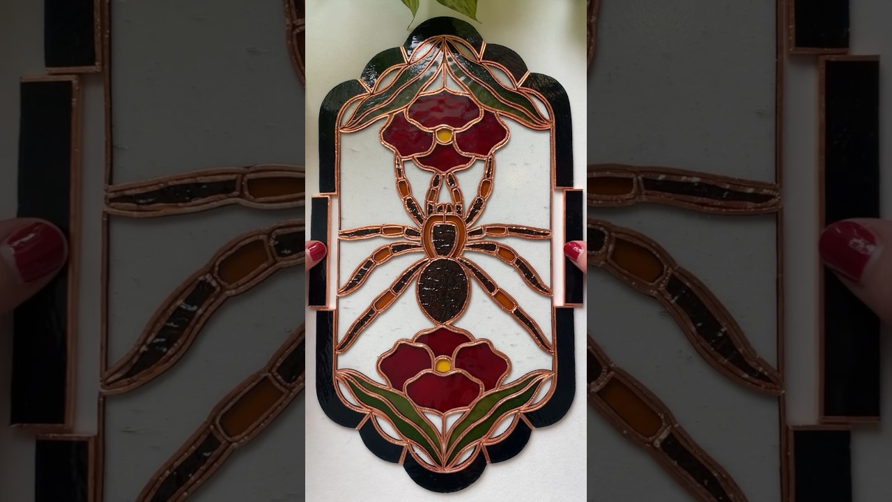 I&rsquo;m normally scared of spideys, but tarantulas are just plain cute ☺️ #stainedglass