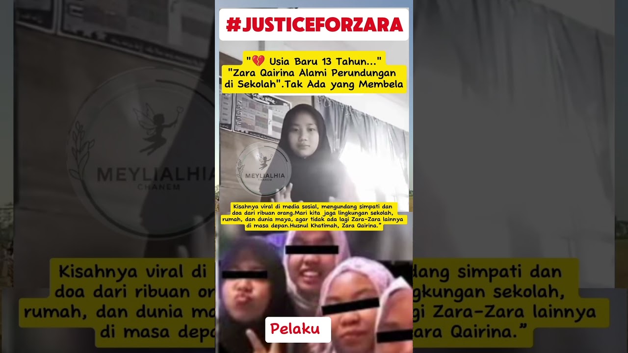 Kisah Pilu #ZaraQairina, Viral Usai Alami Bu*lying  di Sekolah #zara #justiceforzara #trending