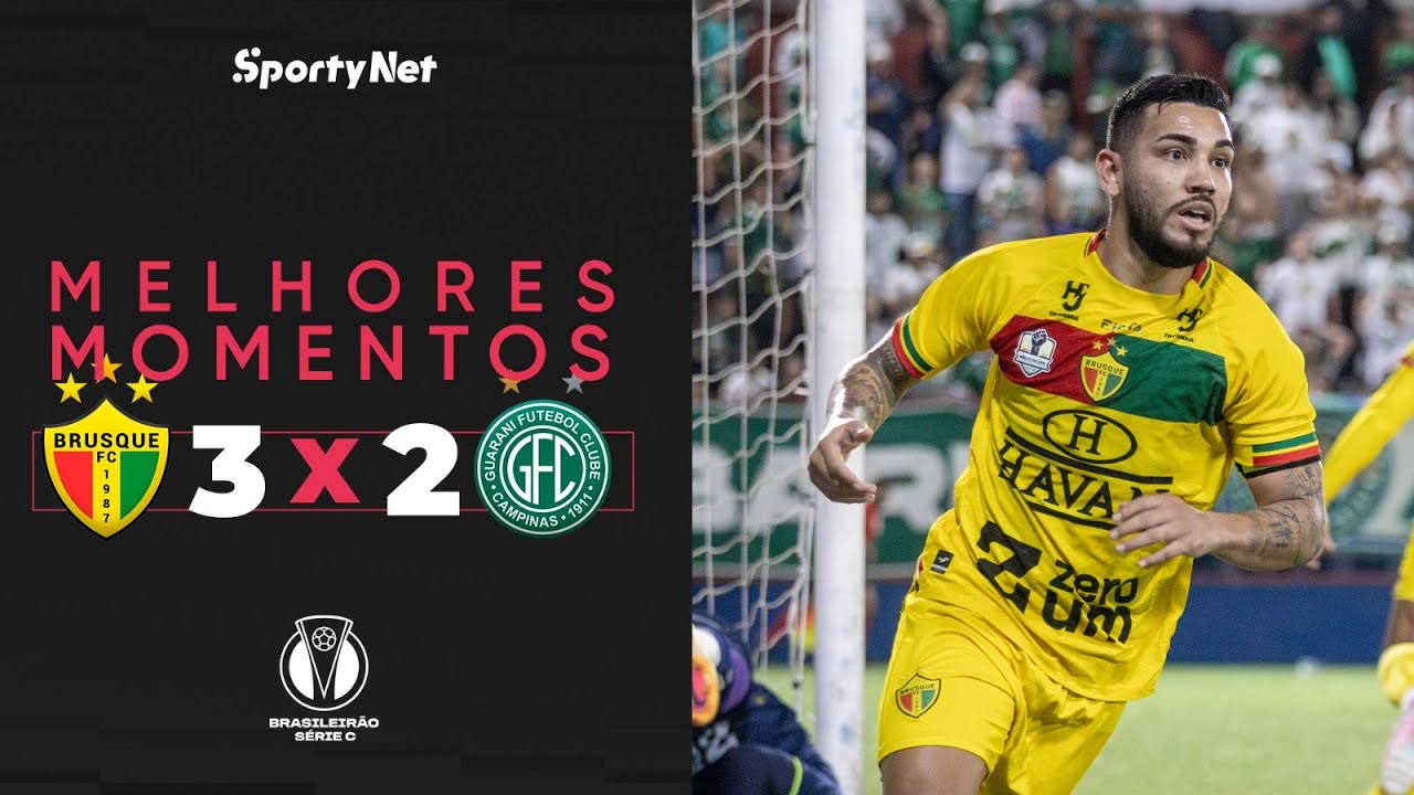 JOGO MALUCO, DECIDIDO NO FIM E QUE SUBIU A PONTE - Brusque 3x2 Guarani - Melhores Momentos Série C