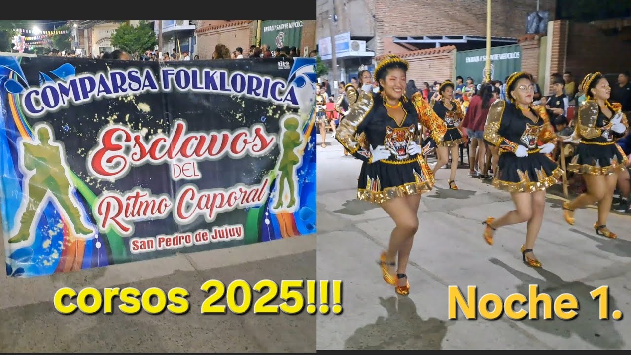 comparsa folklorica Esclavos. Noche 1. de corsos 2025 en san pedro.