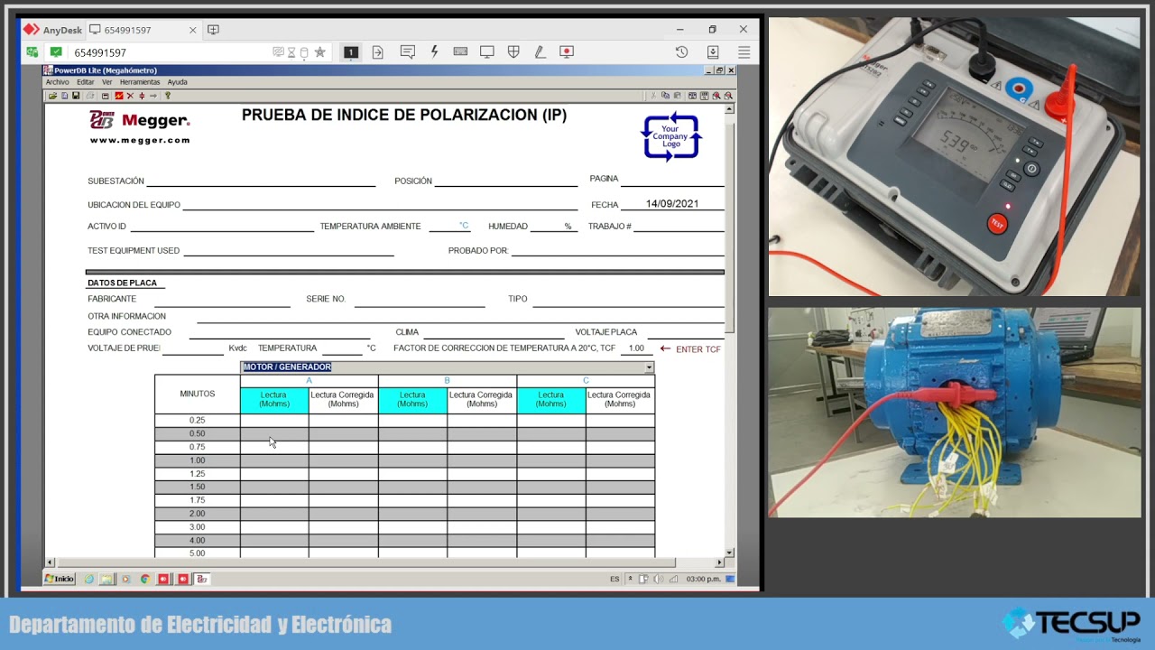 Medida aislamiento Megger MIT520