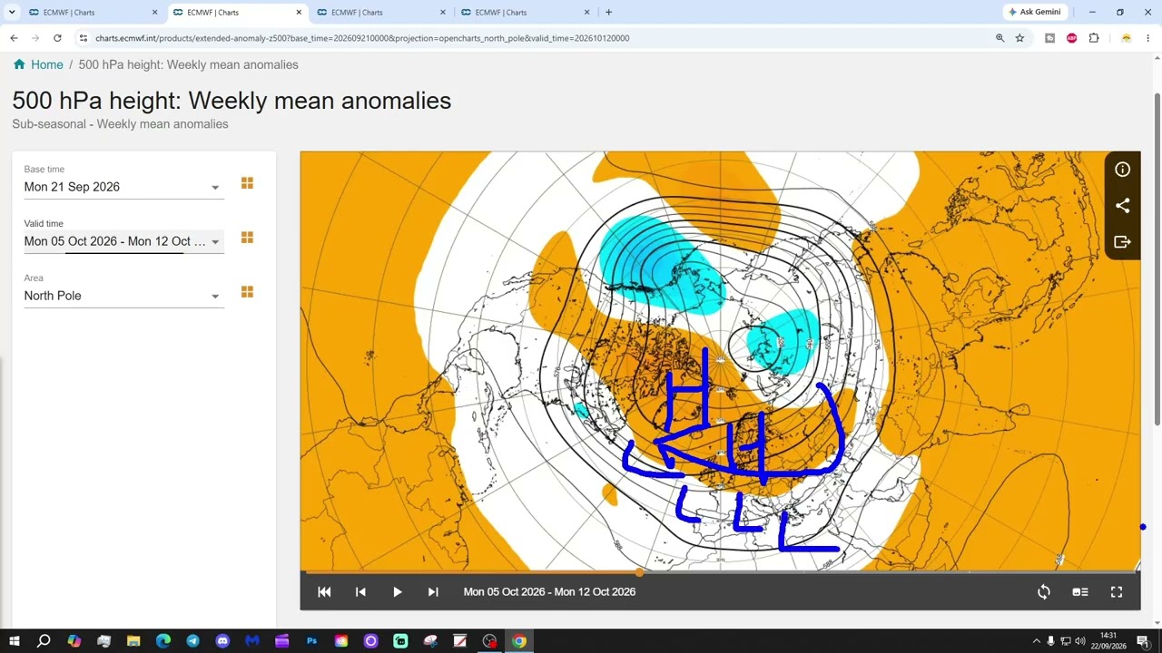 30-дневный прогноз погоды от ECMWF для Великобритании и Европы: с 21 сентября по 19 октября 2026 ...