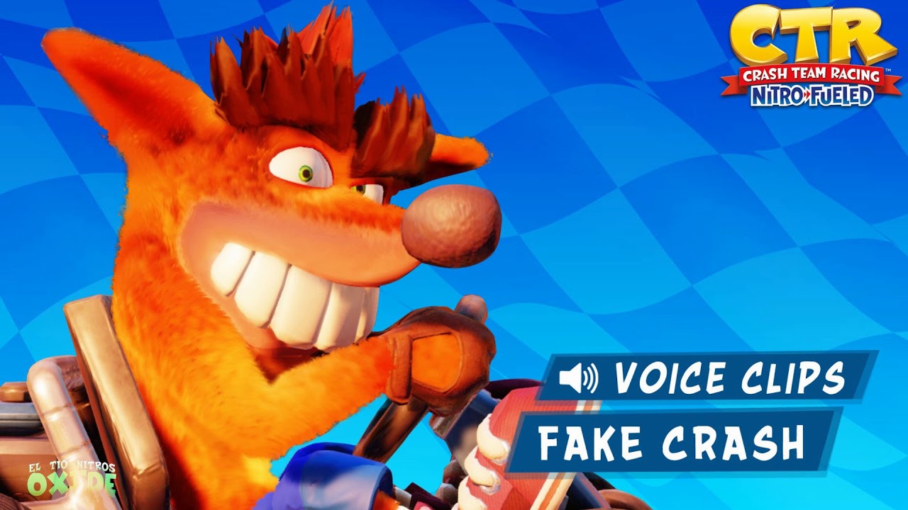 Crash Team Racing Nitro Fueled - Fake Crash (All Voice Clips/Sounds)