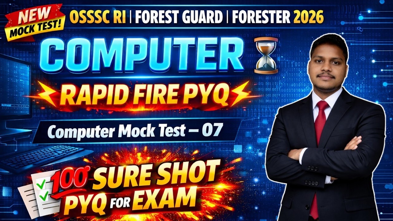 🔥RI ARI ICDS FOREST GUARD/FORESTER/EXCISE CONSTABLE  COMPUTER Mock Test-7🎯/FOREST GUARD COMPUTER PYQ