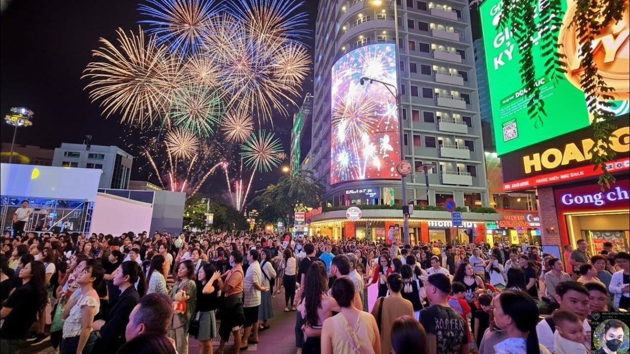SÀI GÒN NÁO NHIỆT BIỂN NGƯỜI ĐỔ VỀ PHỐ ĐI BỘ NGUYỄN HUỆ,PHÁO HOA NỔ ĐÙNG ĐÙNG | WALKING HO CHI MINH 