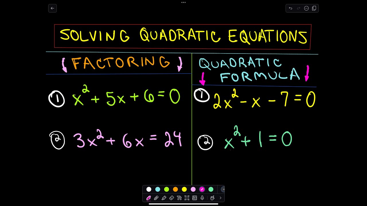 ❖ Solving Quadratic Equations by Factoring and the Quadratic Formula ❖