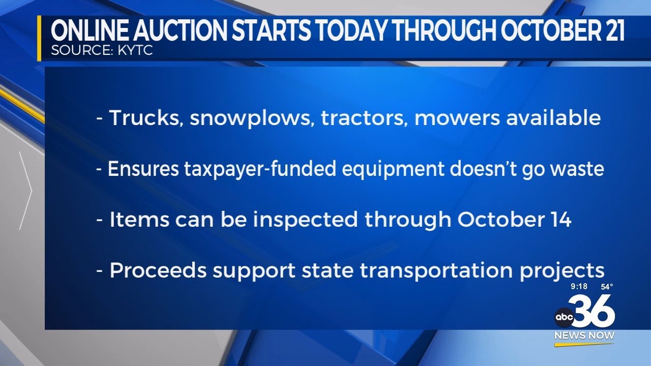 Surplus online auction begins today through October 21st