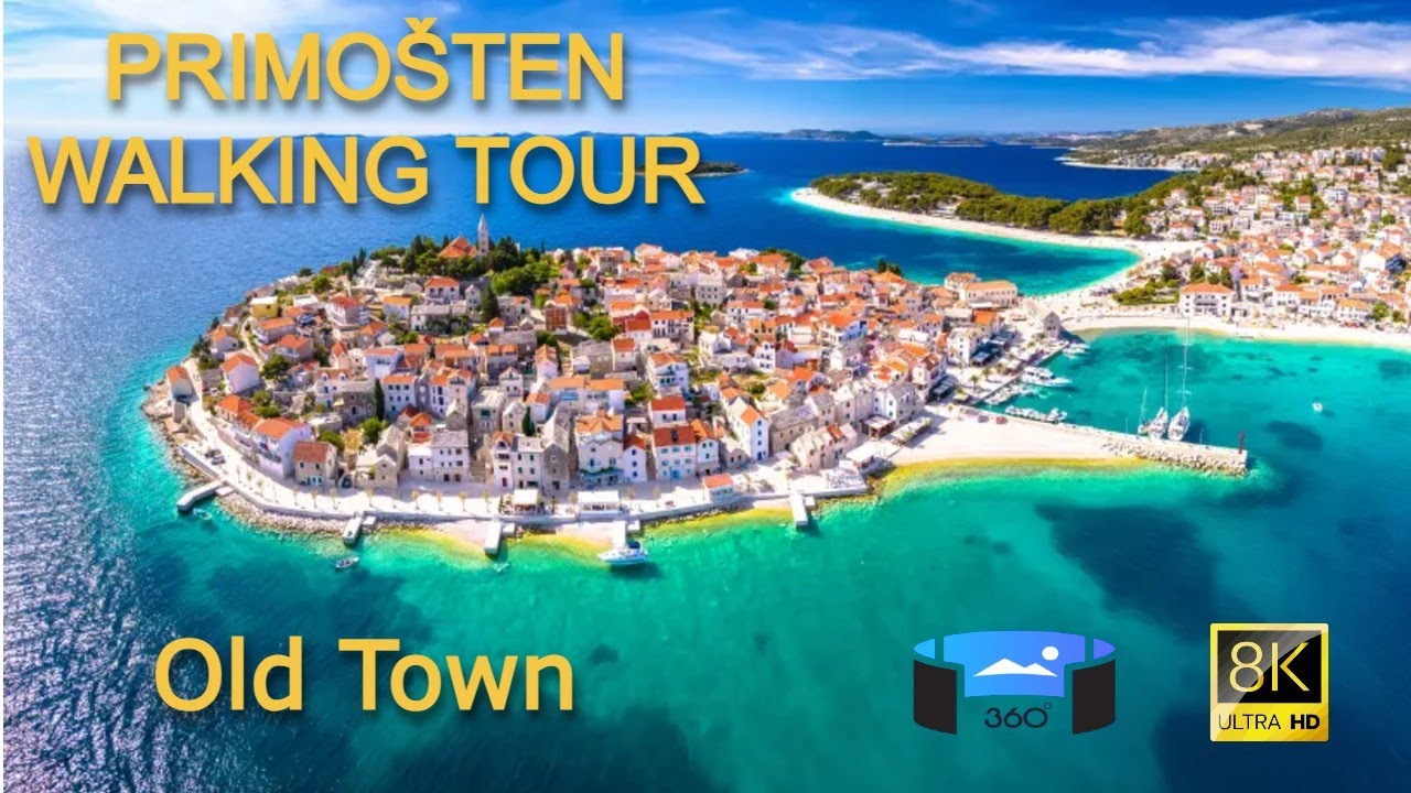 🇭🇷  Primošten Croatia Walking Tour - Old Town - VR 360° 8K Ultra HD [music]