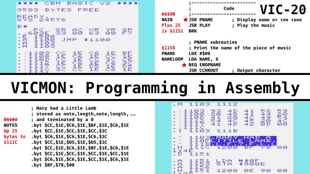 Programming in Assembly with VICMON on the VIC-20