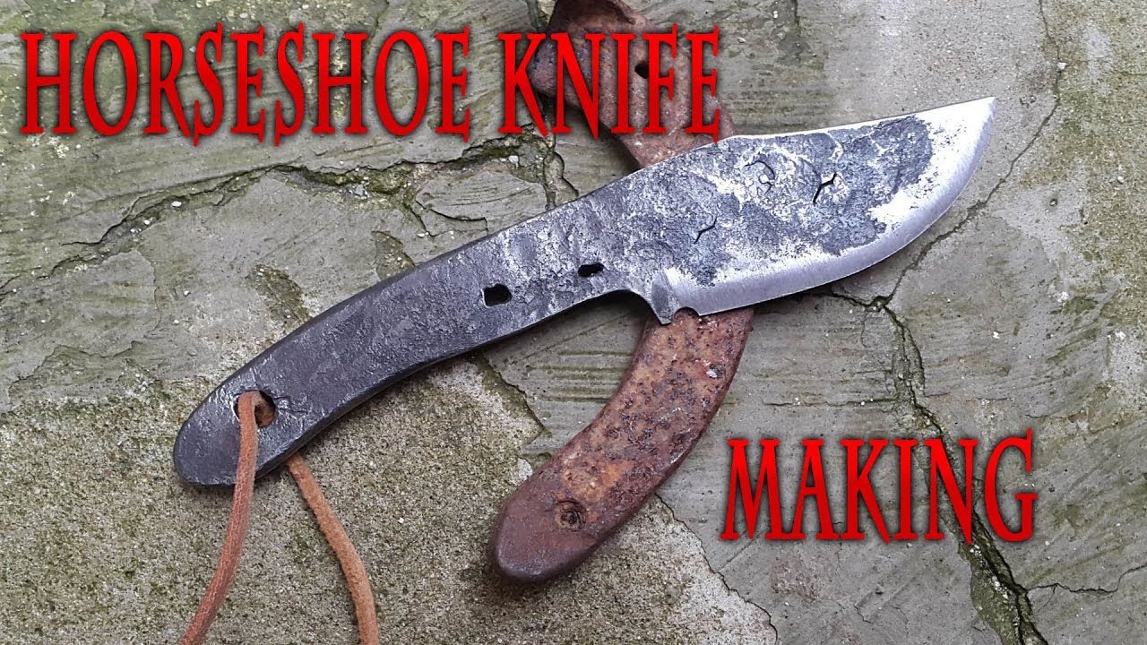 Horseshoe Knife Making - Forging a knife from a rusty horseshoe