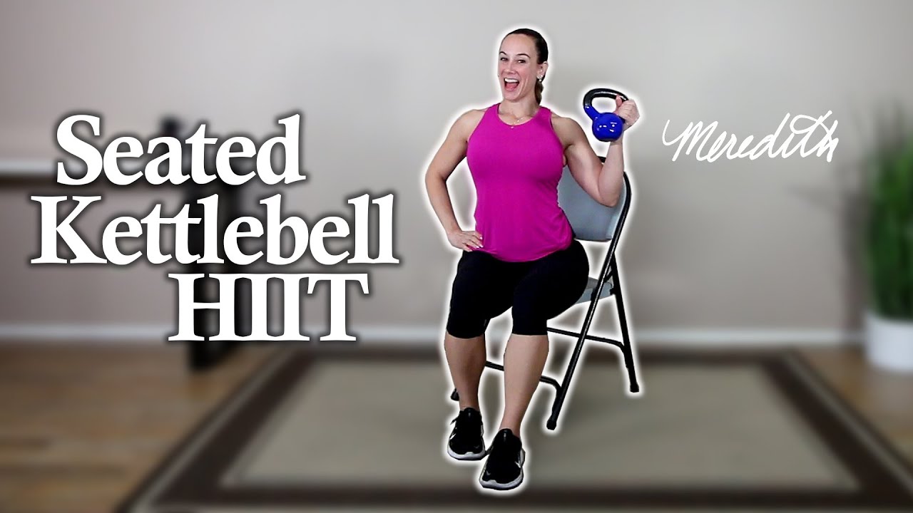 Senior Fitness Seated Kettlebell Workout | HIIT Style | Intermediate Level | 19 Min