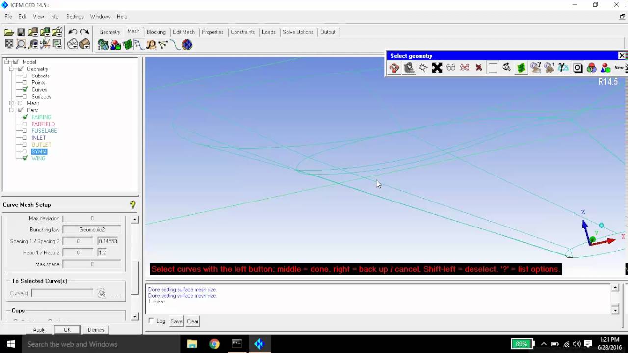 ANSYS ICEM CFD MESHING  Aircraft Domain Bottom up Approach Part 1