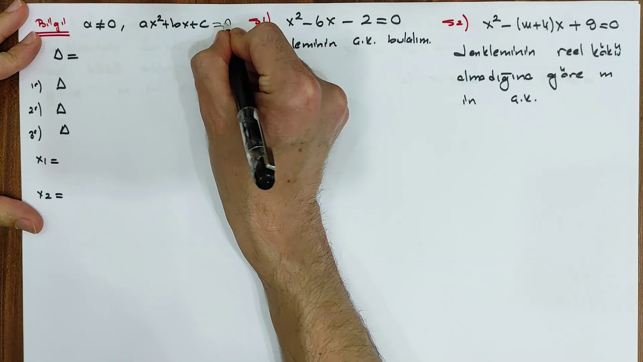 2. DERECEDEN DENKLEMLER -1 (Konu anlatımı-10.sınıf)