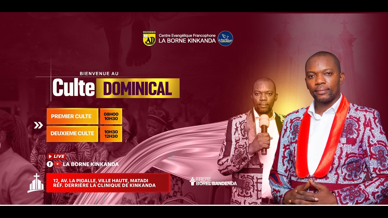CULTE DOMINICAL  DU 22 FEVRIER 2026// FRERE BOREL BANDENDA (culte 2)