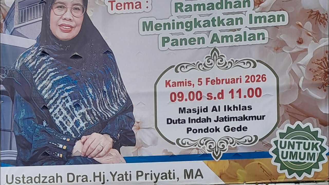 Kajian muslimah Kamis 5 Februari 2026 di Masjid Al-Ikhlas Duta Indah Bekasi
