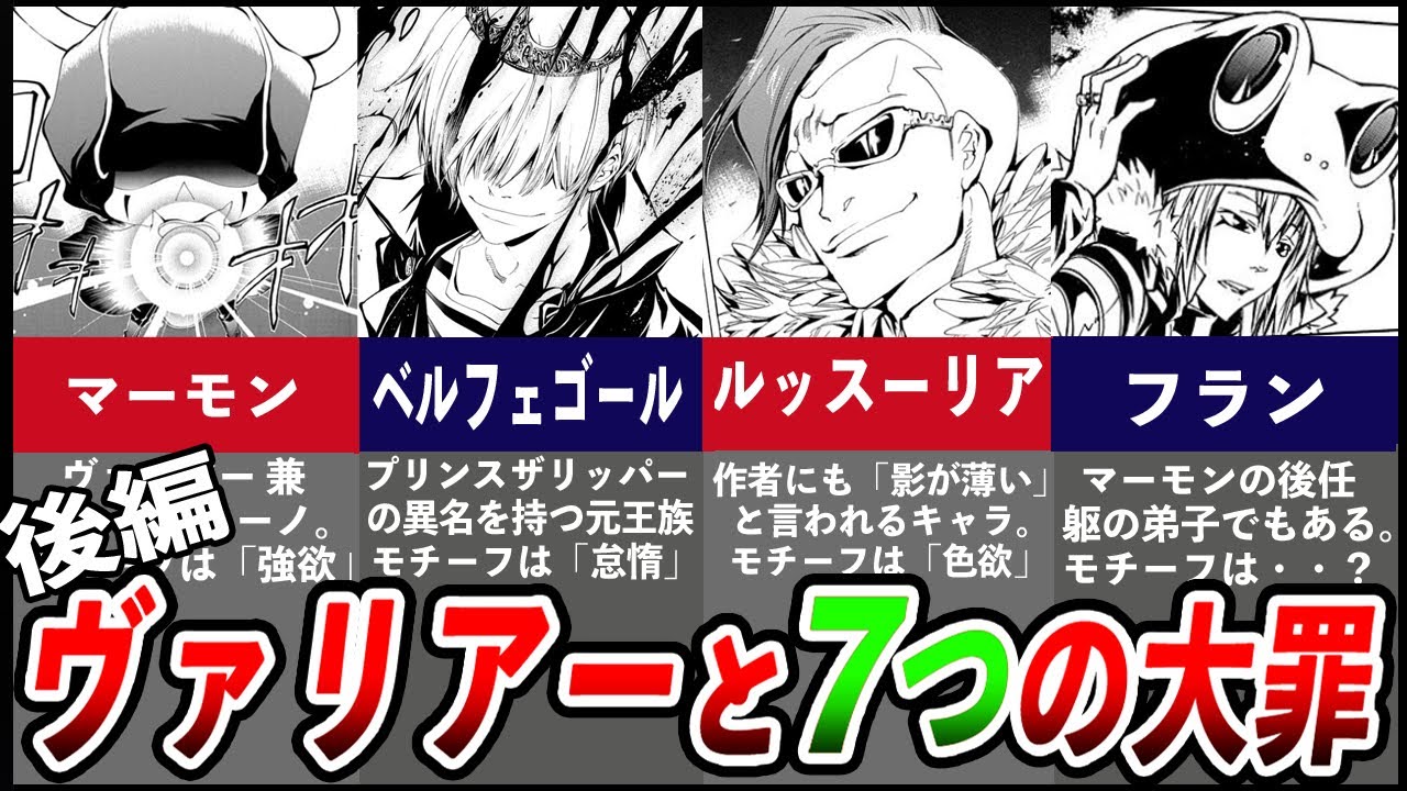 リボーン【ヴァリアー幹部と７つの大罪 後編】をゆっくり解説