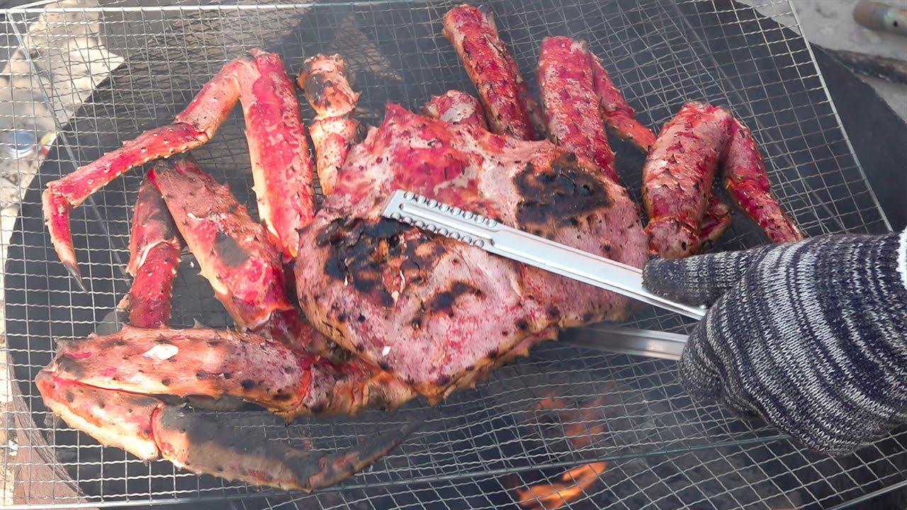 킹크랩 숯불구이 먹방