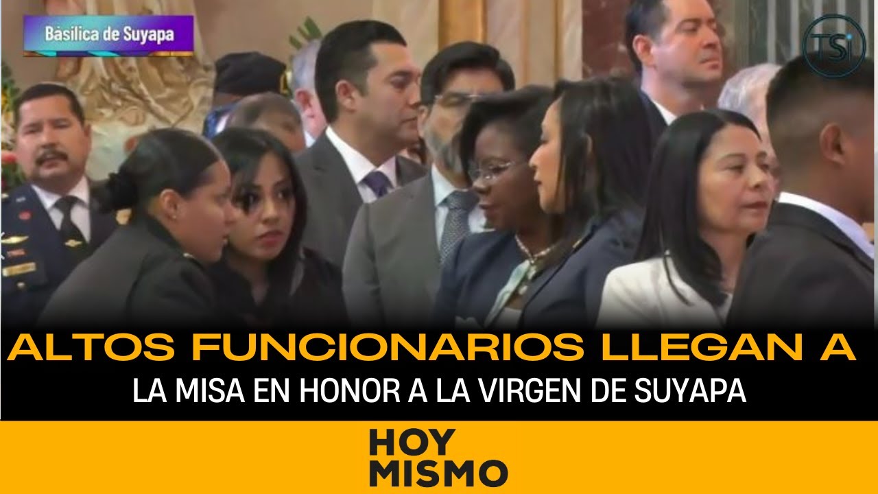 Altos funcionarios llegan a la misa en honor a la Virgen de Suyapa.