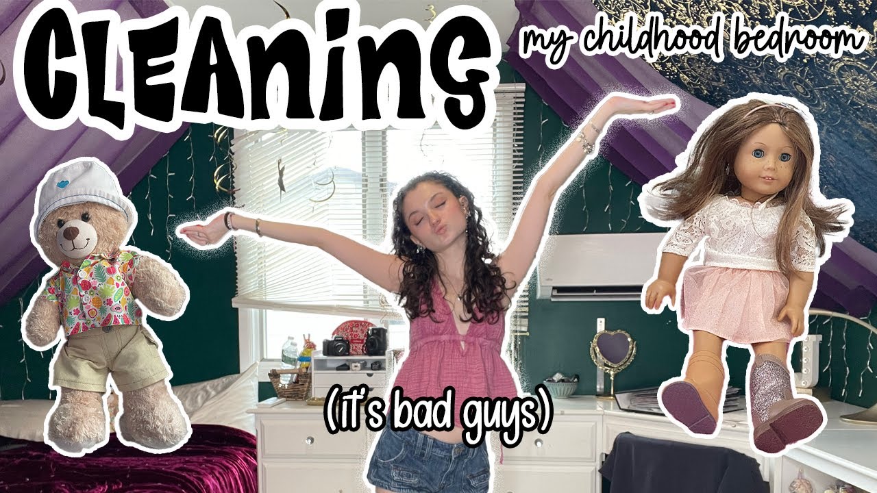 CLEANING OUT MY MESSY CHILDHOOD BEDROOM + ORGANIZING EVERYTHING!