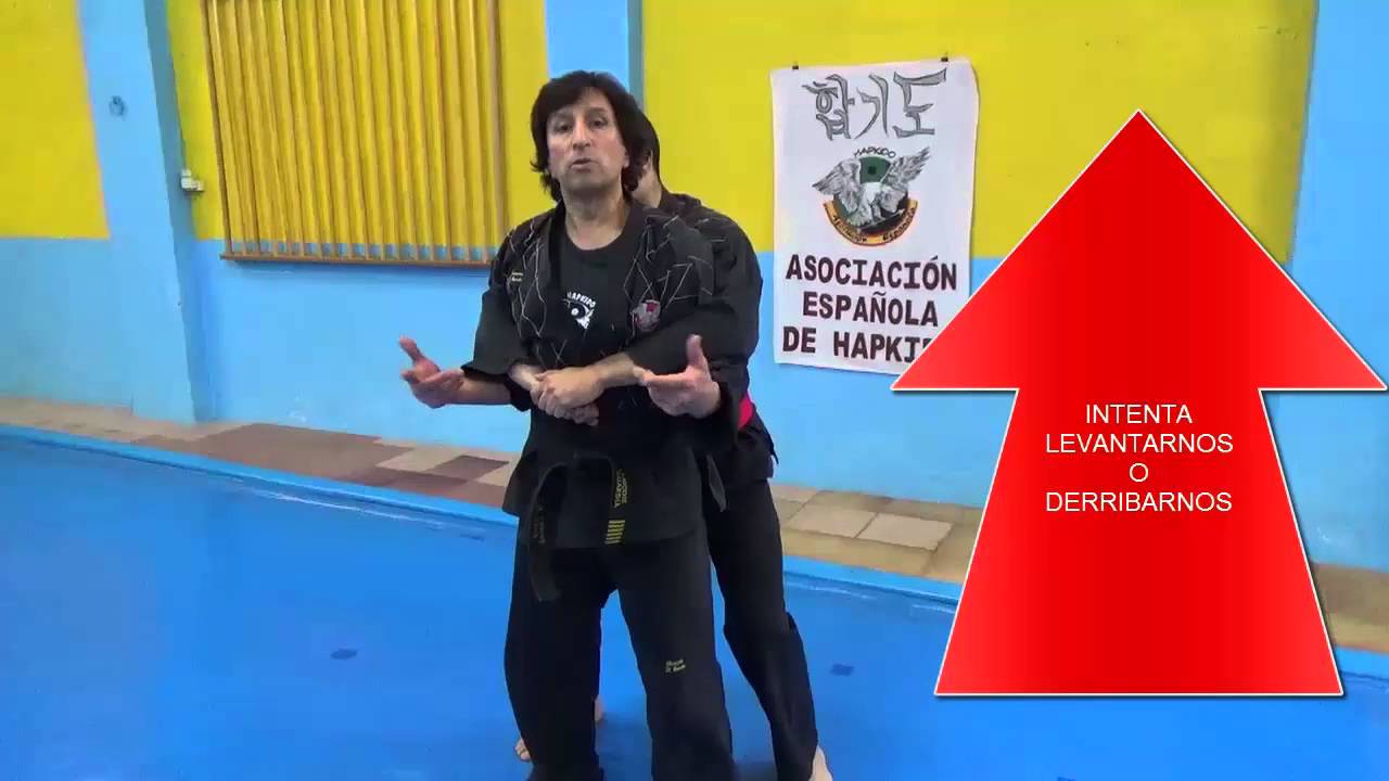 CÓMO DEFENDERSE DE UN ABRAZO DEL OSO POR LA ESPALDA, 6ª PROYECCIÓN, HAPKIDOPEDIA 2016