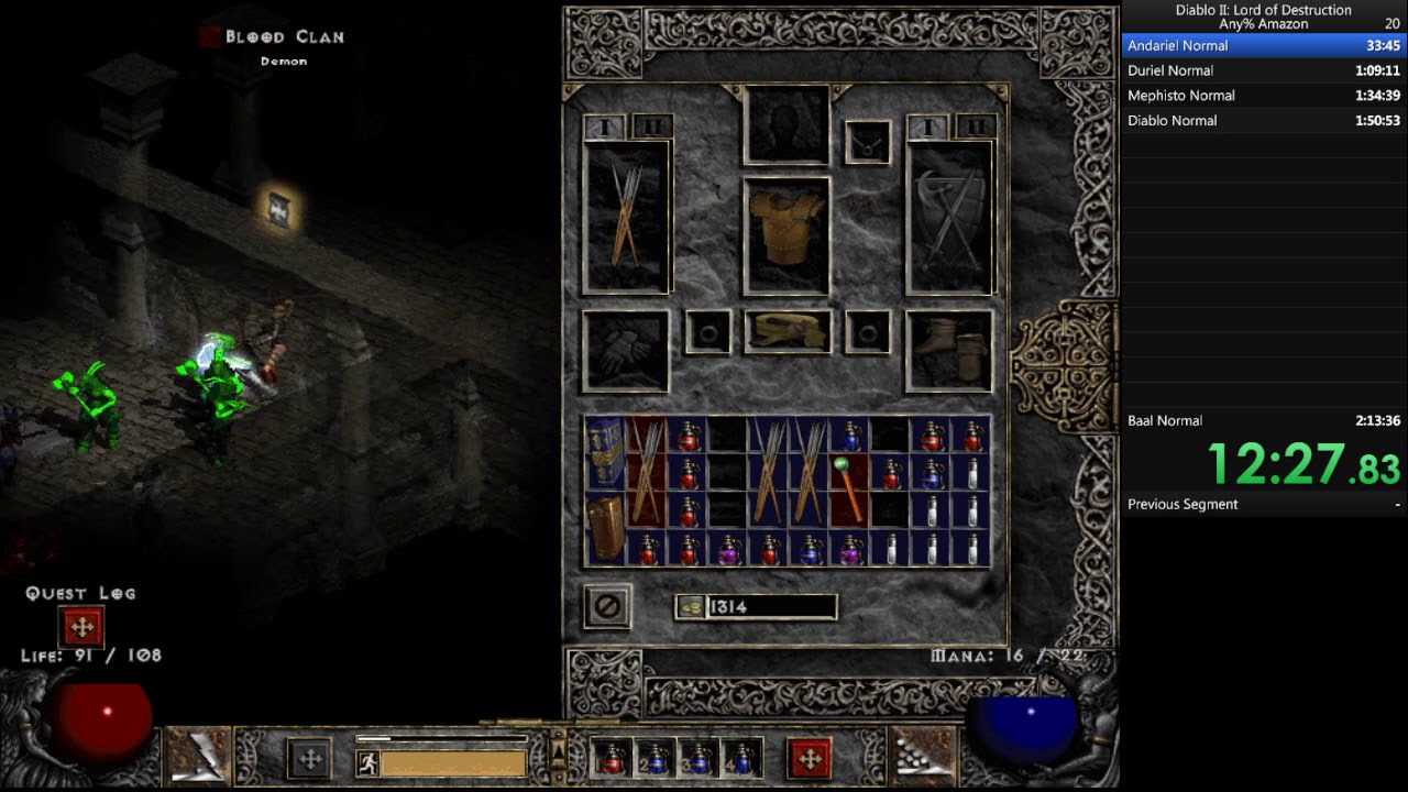 Diablo 2 LOD Speedrun Any% Amazon - 2h10m21s